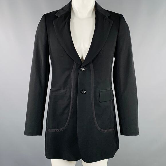 COMME des GARCONS HOMME PLUS 2022 Size S Black Wool Notch Lapel Jacket - Picture 1 of 9
